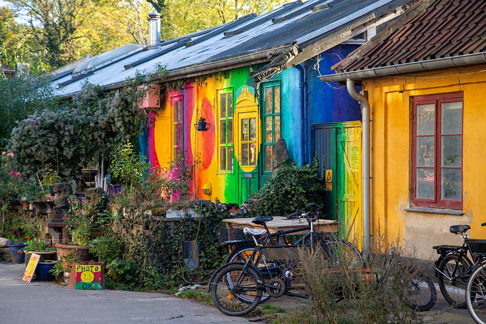 Färgglada hus i Christiania